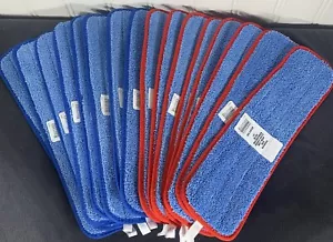 Microfiber Wet/Dry 8-Blue 8- Red Refills for 16” or 18” Mop Base -Lot Of 16 New - Picture 1 of 7