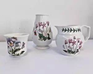 Portmeirion Botanic Garden Tableware Bundle Jug, Vase, Cup - Used - Good B84 B89 - Picture 1 of 10