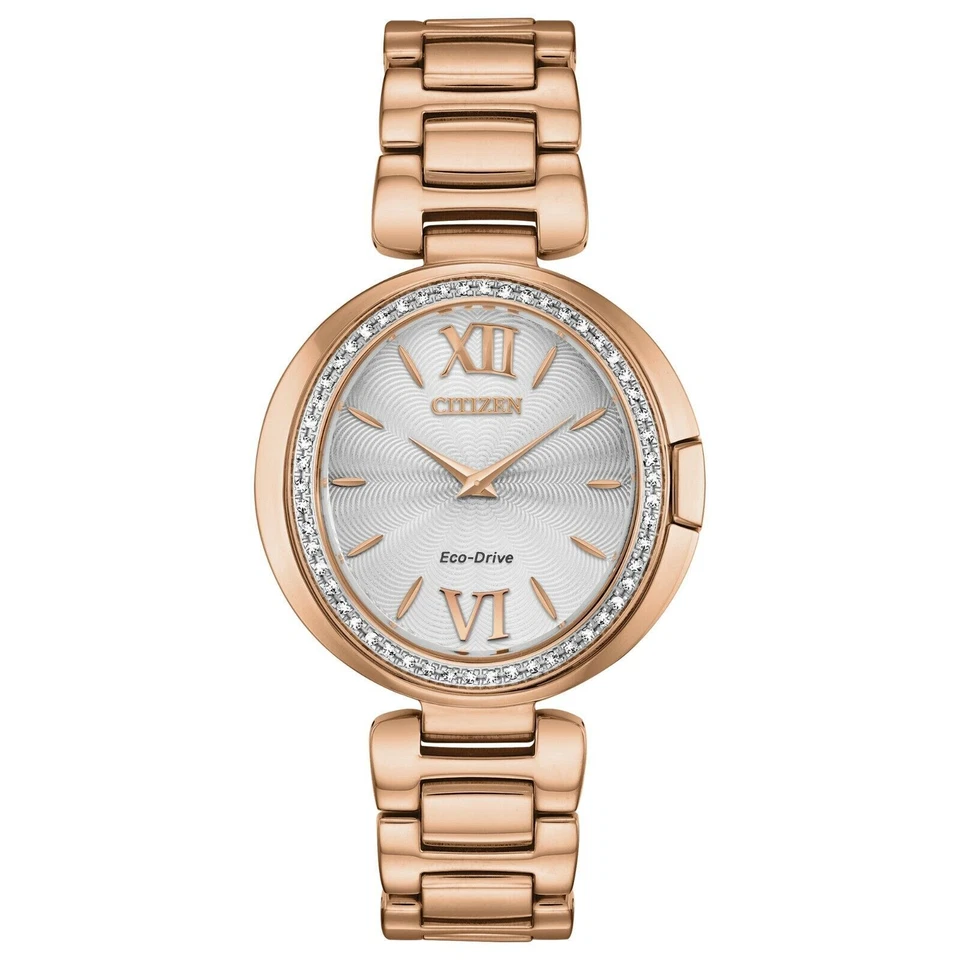 Citizen Eco-Drive Capella 34mm Pink Gold Stainless Steel Case with Pink Gold Stainless Steel Bracelet Women's Wristwatch