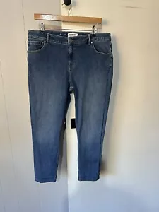 Country Road 16 Jeans Stretch High Waist Skinny Leg 7/8 Length Blue Pockets EUC - Picture 1 of 10