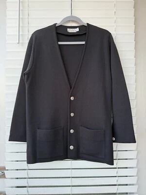 St. Croix 100% Zephyr Wool Knit Sweater Blazer Cardigan Silver Hardware Size S - Image 1 of 4