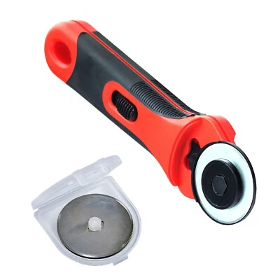 365 ONLINE 45mm Rotary Cutter + 6pc Cutting Blades Cutter Guard and Lock Fabric Paper Card