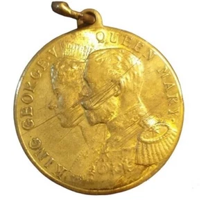 King George V Queen Mary Elect Kakao Krönung Gedenkmedaillon 1911 - Bild 1 von 2