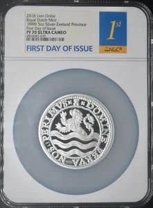 2018 Netherlands 5oz Silver Lion Dollar - NGC PF70 Ultra Cameo FDOI ✪COINGIANTS✪ - Picture 1 of 2