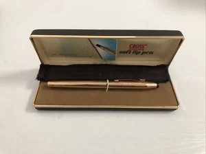 Cross Soft Tip Pen 14K Rolled Gold im Etui Vintage mit vorhandener Gravur #A25 - Bild 1 von 7