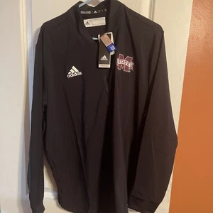 Adidas Mississippi State Bulldogs Adult Size Mens L Windbreaker Jacket $80 - Picture 1 of 6