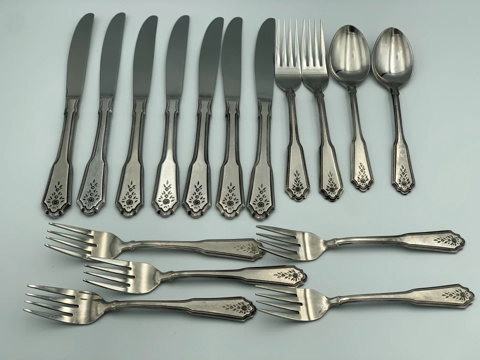 Vtg Rogers Stanley Roberts Norcrest Brentwood 15 Pc Flatware Spoons Forks Knives - Image 1 of 4