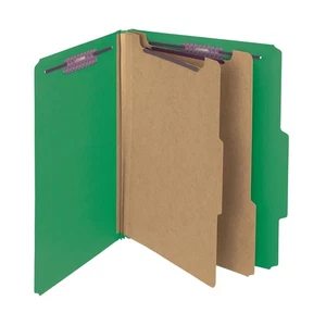 Carpeta de clasificación de tablero de prensado Smead con sujetador SafeSHIELD, letra, Grn, paquete de 10 - Imagen 1 de 8