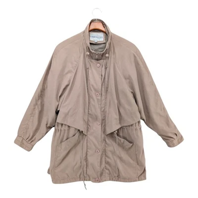 Vtg Forecaster of Boston Coat Womens Beige Mid Length Lined Vented Pockets Sz LP - Image 1 of 4