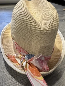 Schlapphut Fedora Coach aus Stroh mit Band  - Bild 1 von 5