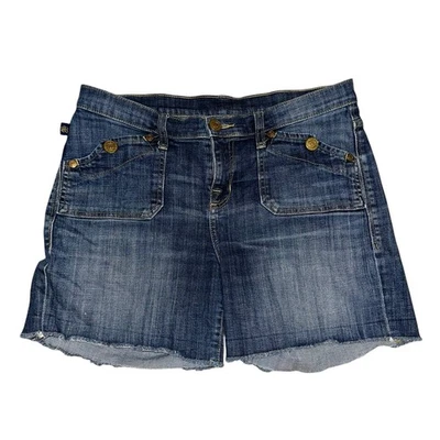 Pantalones Cortos Rock & Republic Mujer 12 Azul Stinger Denim Corte Desgastado Deshilachado Foto 1 de 4