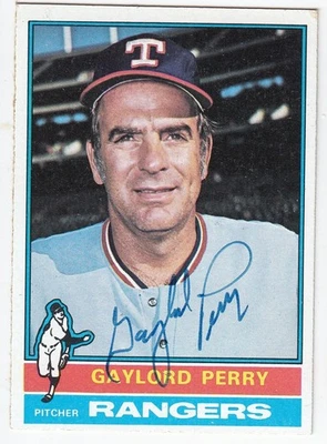 1976 Topps С АВТОГРАФОМ Гейлорд Перри Рейнджерс No55 - Изображение 1 из 2
