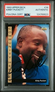 1993 Upper Deck #34 Kirby Pucket Community Heroes PSA/DNA Auto - Bild 1 von 3