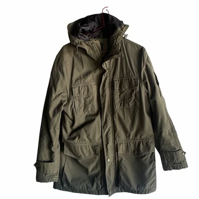 Banana Republic Mens Parka Jacket Olive Green Hooded Size M - Image 1 of 4