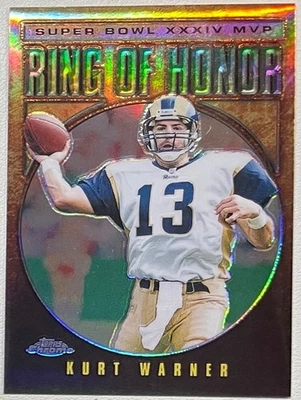 2002 Topps Chrome Ring of Honor Kurt Warner KW34 Refractor #13/100 Jersey Number - Image 1 of 2