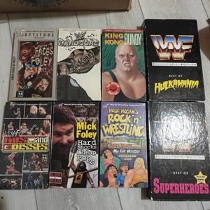 Vintage Wrestling Lot WWF~ VHS HULK HOGAN Mick Foley + - Picture 1 of 5