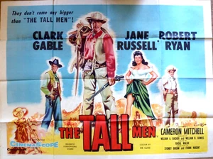 Original Movie Poster, The Tall Men, Printed In England, 1955, Folded, Rarity - Picture 1 of 6