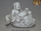 China Buddhist Dehua old porcelain glaze Moneybag Wealth Maitreya Buddha Statue
