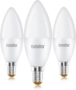 Paquete de 3 bombillas LED con velas ExtraStar 6W - blancas cálidas C37PK3BW-3 N - Imagen 1 de 5
