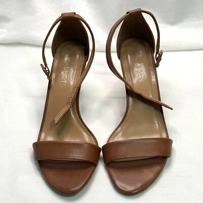 Talbots Women's 8B Leather Upper Open Toe Sandals 3” Heels Brown Party Holiday - Image 1 of 4