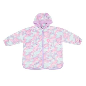 Miso Girls Zip Through Snuggle Hoodie Hooded Sweatshirt Top Fluffy Dressing Gown - Picture 1 of 5