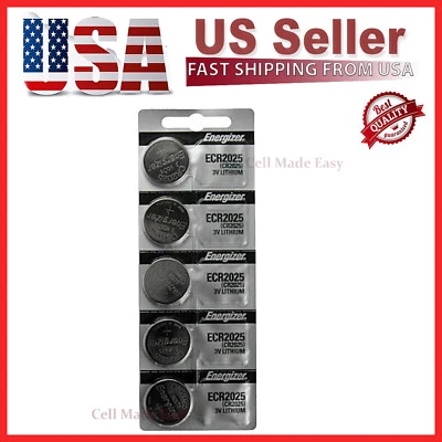 5 x FRESH Genuine Energizer CR2025 ECR2025 3V Coin Button Battery Fast Shipping - Image 1 of 4