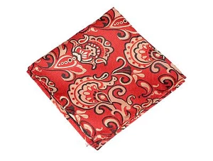 Lord R Colton Masterworks Pocket Square - Pisaq Fire Red Silk - $75 Retail New - Picture 1 of 2