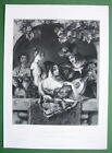YOUNG LADIES on Balcony Listen to Lute Player Music - FINE QUALITY Antique Print