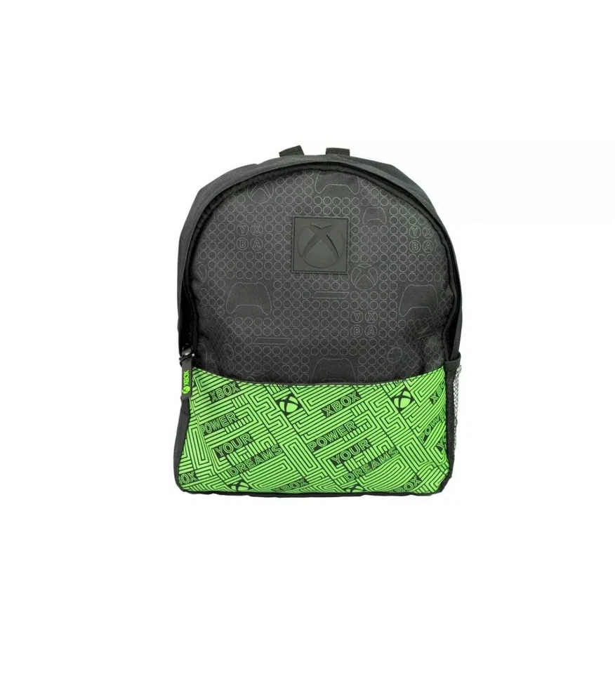 X Box xbox Backpack Black Green Kids back to School Gaming
