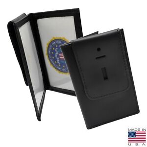 Perfect Fit Double ID Case Universal Outside Mount Badge Holder Leather 3 x 5 ID