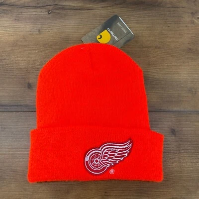 Carhartt RED WINGS Logo Bright Orange Toboggan Hunting NWT OSFM SGA - Image 1 of 4
