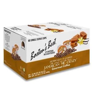 Boston's Best Jamaican Me Crazy Medium Roast Flavored Coffee 80 Single Serve Cup - Picture 1 of 3