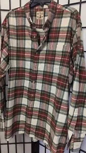 Camisa De Franela Cabeza Roja De Colección Para Hombres XXL 2XLT Alta Roja Blanca Botón A Cuadros Algodón - Imagen 1 de 13