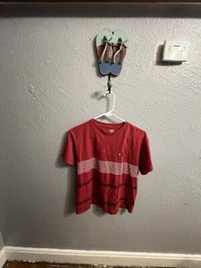 Vans Red T-shirt Size Large Off The Wall Short Sleeve Striped - Picture 1 of 7