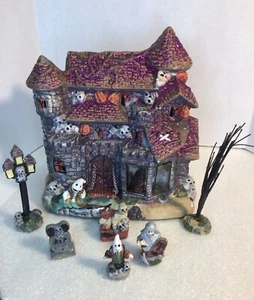 Glitter Haunted Spooky House Mini Goblins Gravestone Lot Halloween Village *Read - Picture 1 of 12