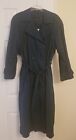 Brem Rainwear Trench Coat Double Breasted Button Down Forest Green Women's Sz 16