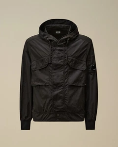 🔵 C.P. Company – Chrome-R Giacca con Cappuccio 18CMOW011A Nero Uomo New SS25 - Imagen 1 de 7