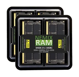 64GB Kit 4x16GB DDR4-2400 PC4-19200 ECC SODIMM 2Rx8 Memory Upgrade by NEMIX RAM - Picture 1 of 4