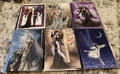 Lote de 10 tarjetas de felicitación gratuitas de árbol de obras de arte de hadas con sobres a juego Foto 1 de 4