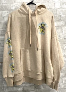 Adult Size XS American Eagle Beige Grateful Dead Dancing Bear Hooded Sweatshirt - Picture 1 of 7