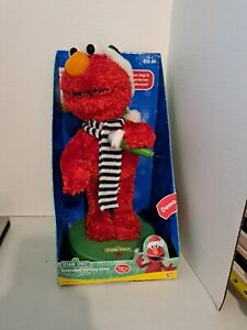 Sesame Street Holiday Animation Elmo Christmas figure w/ box TESTED WORKS 