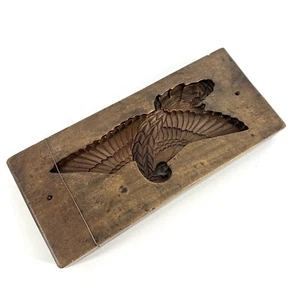 Antique Japanese Kashigata Hand Carved Bird Heron Rice Cake Mold - Picture 1 of 6
