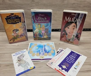 VINTAGE  DISNEY VHS lot of 3 RARE!!!  Great condition,  Clamshell,  inserts!!! - Picture 1 of 12