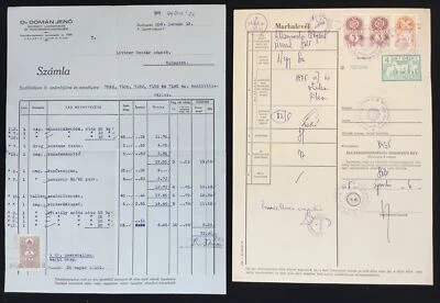 HUNGARY 8 x DOCUMENT/ PART DOC. WITH REVENUE STAMPS F/VF - @46 - Image 1 of 4