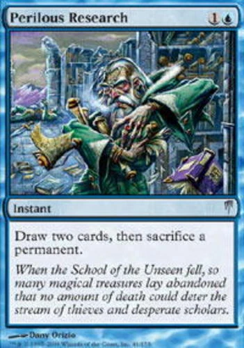Perilous Research - Foil Magic mtg Heavy Play, English ColdSnap x1 - Image 1 of 1