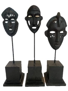 African Warrior Tea Light Candle Holders Set Of 3 2 - H 15", 1 -H 13” - Picture 1 of 8