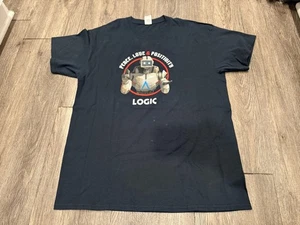 Camisa negra grande Logic Peace Love & Positivity Robot rap hip hop todos - Imagen 1 de 7