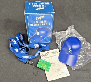 LA Dodgers SGA Radio Helmet W/Lanyard 50th Anniv 790AM Preset Transistor NOS - Bild 1 von 4