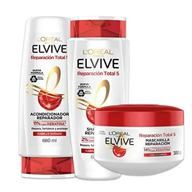 ElviveKit Champú Acondicionador Mascarilla 300g Para Cabello rt5 Elvive Kit Foto 1 de 1