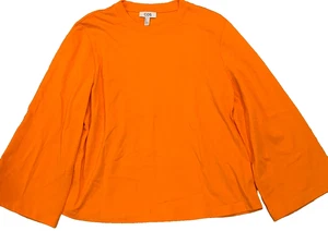 COS Orange Long Flared Sleeve Cotton Blend T-Shirt Womens Size Large Free Ship! - Picture 1 of 6